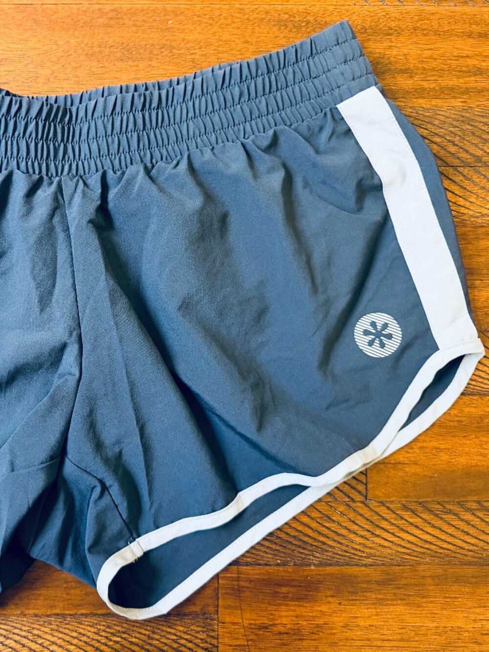 Cute Old Navy Active Charcoal Grey & White Side Stripe Running Shorts-  M